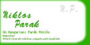miklos parak business card